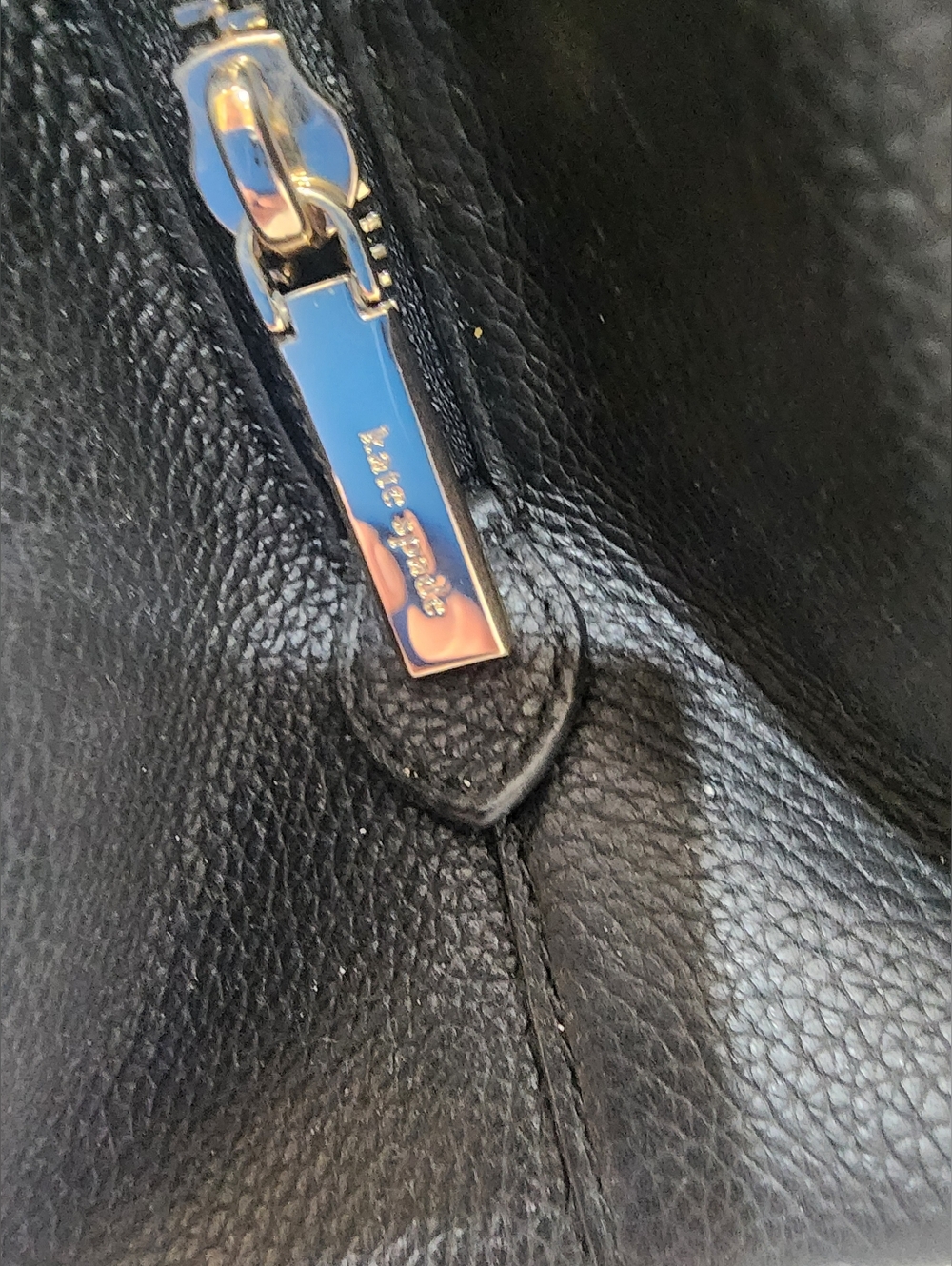 Kate Spade Black Leather Shoulder Bag w/ Half Metal Chain Straps "Jordyn" Bag - Picture 7 of 16
